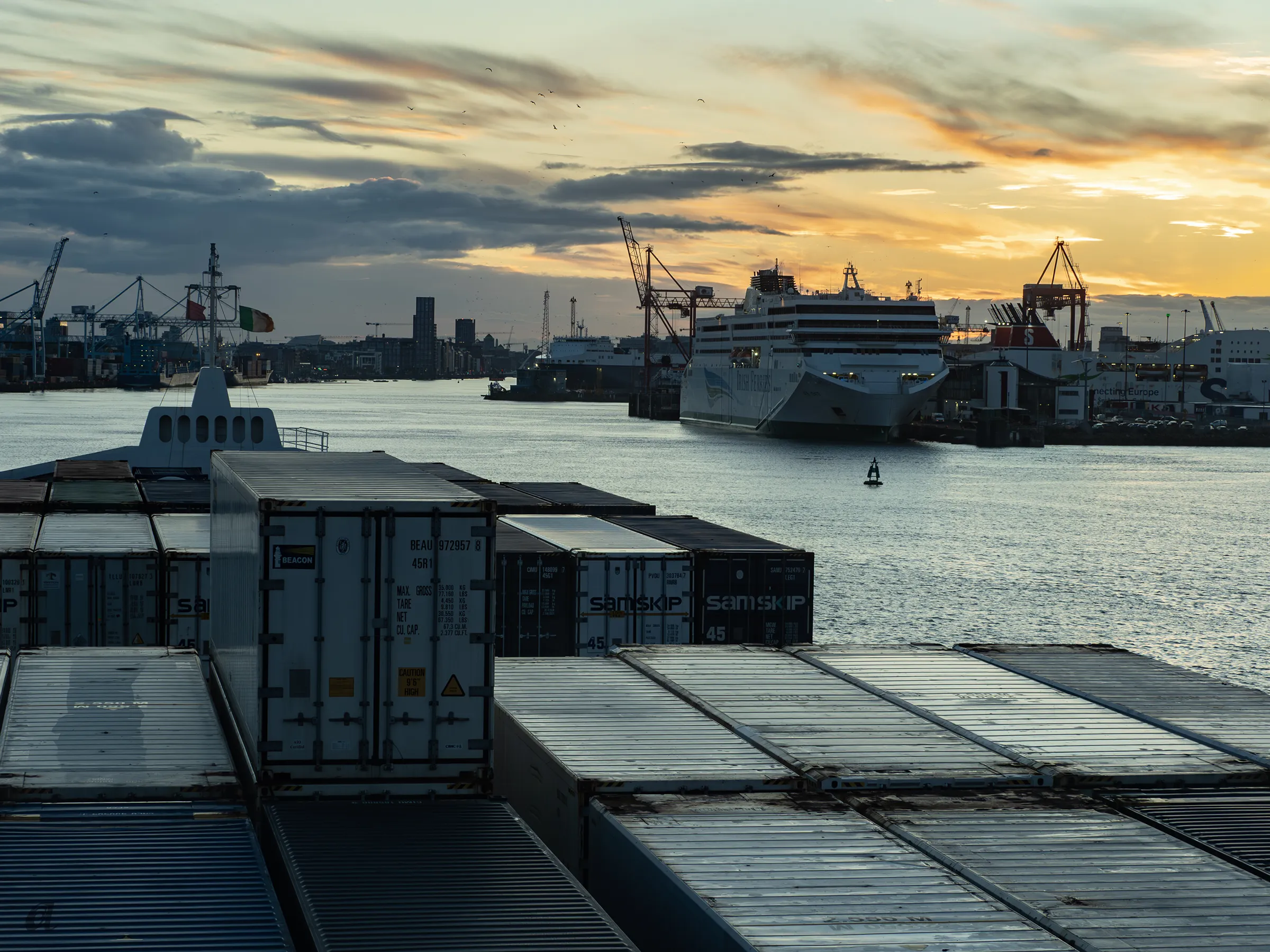 Bilde fra Dublin port.